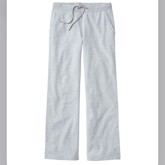 NWT- LL Bean Ultra Soft Gray Wide Leg Sweatpants. - Picture 3 of 6